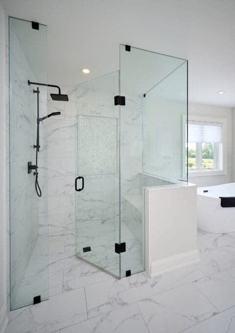 A Close-Up of the Custom Shower